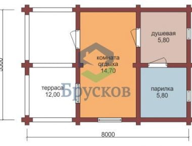 баня 6 на 6 планировка